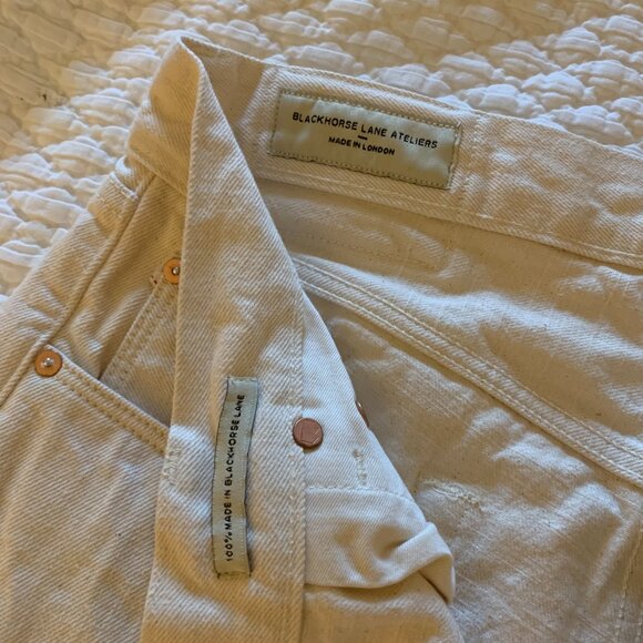 Blackhorse Lane Ateliers -- NW8 Heritage Slim 13oz Italian Ecru Raw Mens Jean - Picture 2 of 4